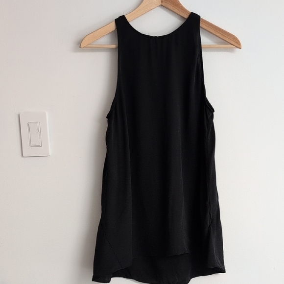 Theory Tops - Theory 100% Black Silk Racerback Flowy Tunic Top Size S